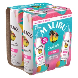 Picture of Malibu Pink 4pk Cans 330ml